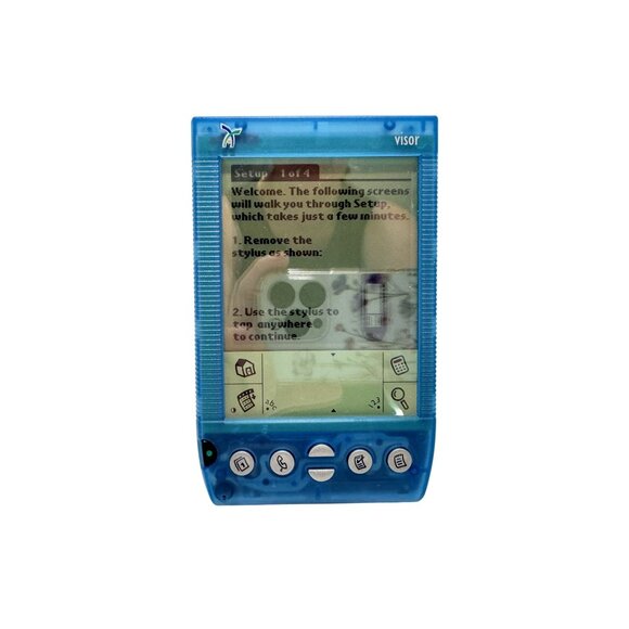Handspring Visor Deluxe Translucent Blue Portable PDA Organizer Palm Pilot Box - Picture 8 of 9